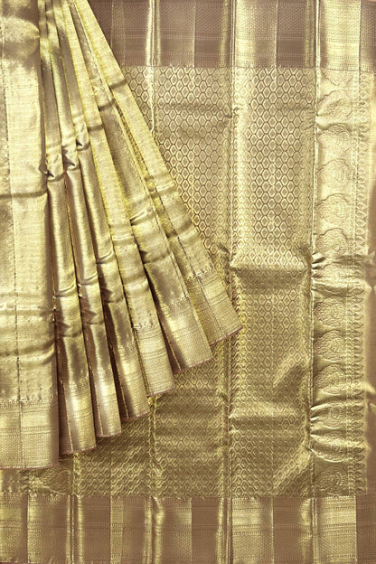 Classy Gold Kanchipuram Silk Saree