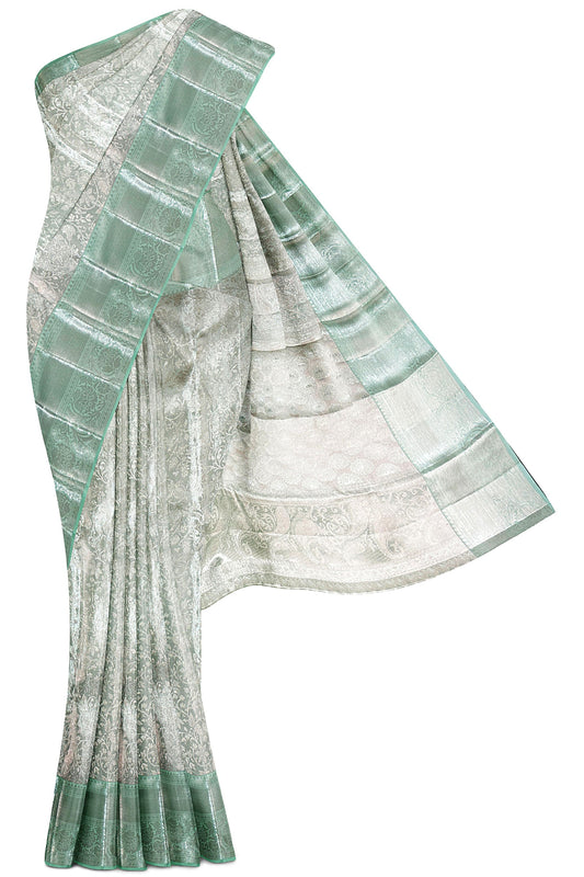 Classy Mint Green Kanchipuram Silk saree