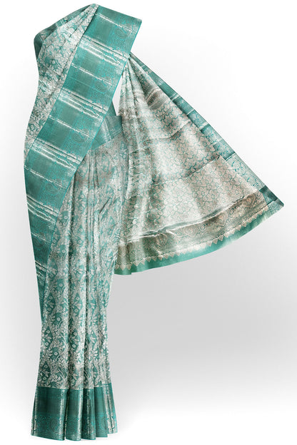 Exotic Sea Green Kanchipuram Silk saree