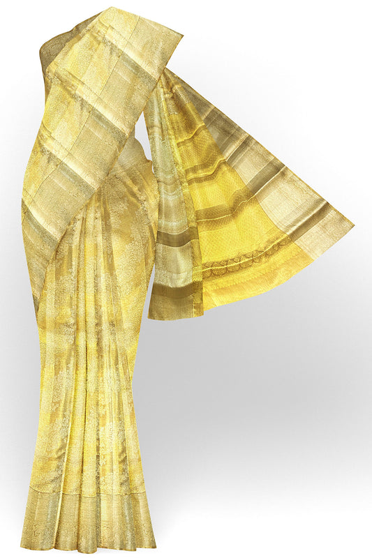 Stunning Gold Kanchipuram Silk saree