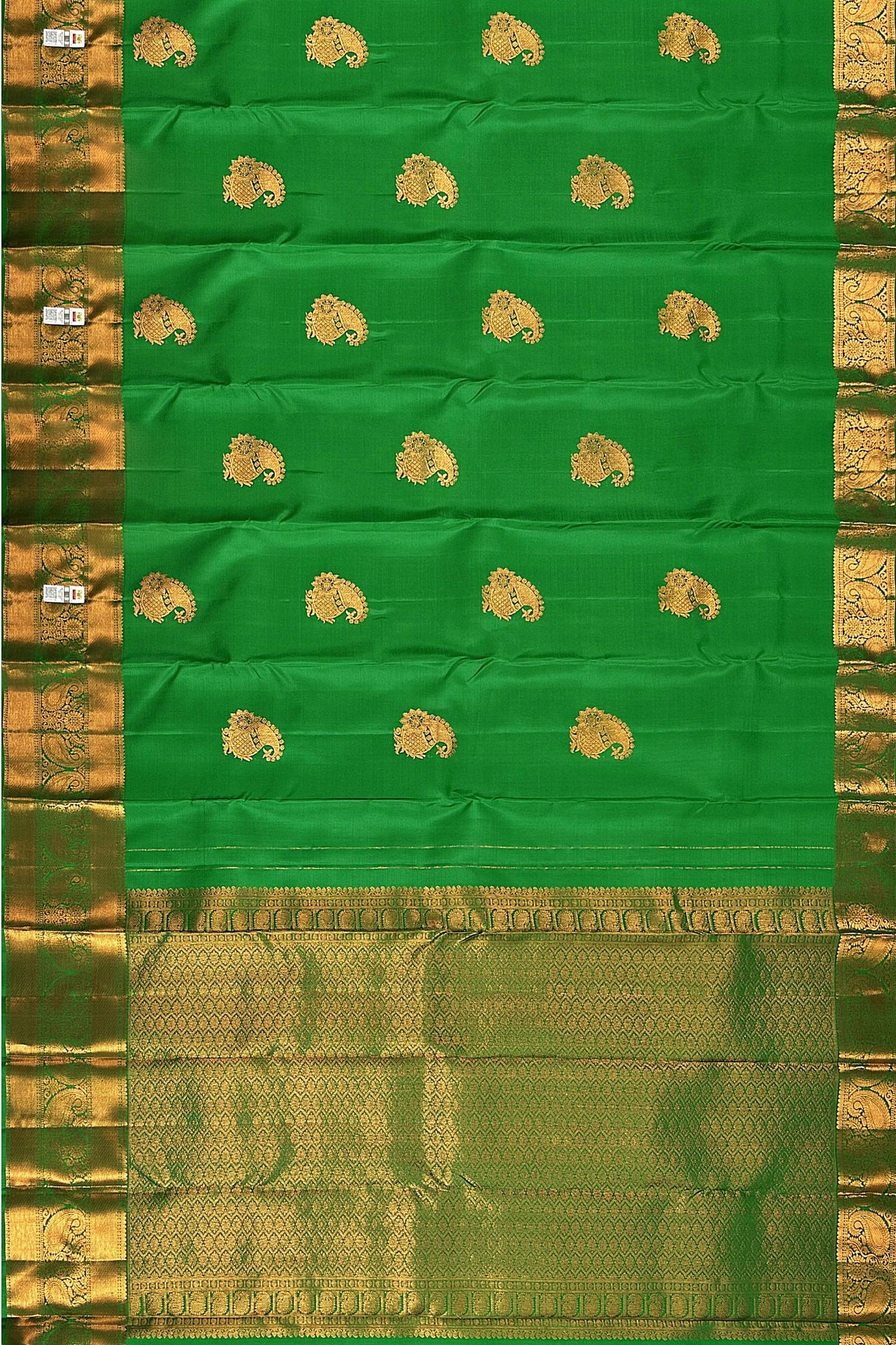Traditional Green Kanchipuram Silk Saree From Weavers and Best on Online