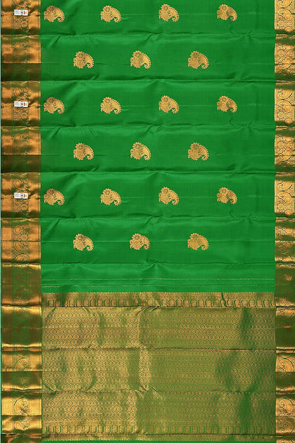 Traditional Green Kanchipuram Silk Saree From Weavers and Best on Online
