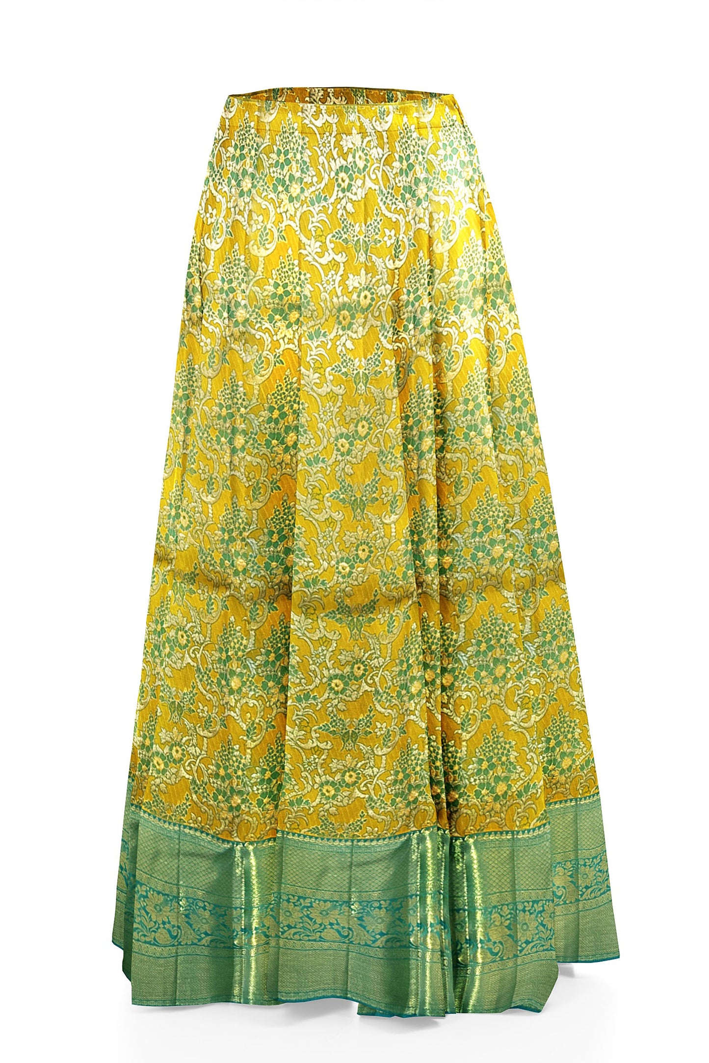 Royal Yellow Pure Kanchipuram Pattu Pavada From Weavers and Best on Online