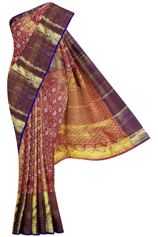 Graceful Marron  Kanchipuram  Silk Saree