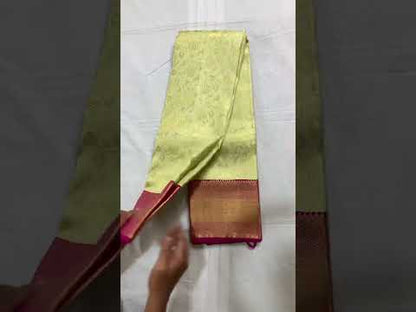 Beautiful Mustard Yellow Kanchipuram Silk Saree