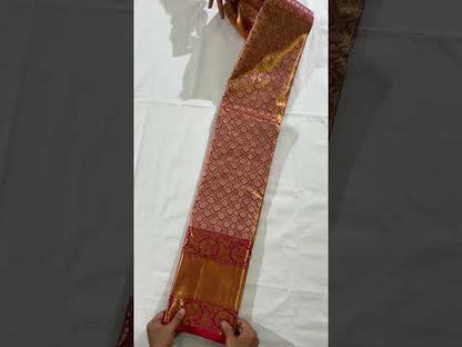 Fine Marron Kanchipuram Silk Saree